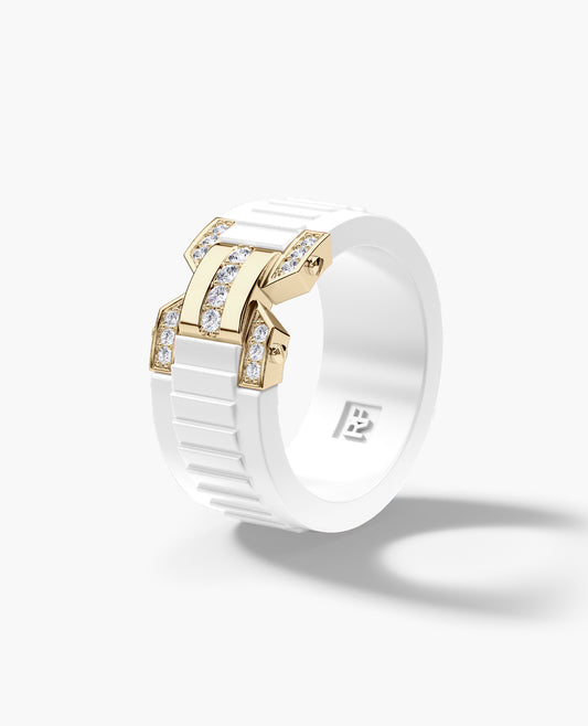 BRIGGS Atomic Silicone & Gold Ring with 0.20ct Diamonds