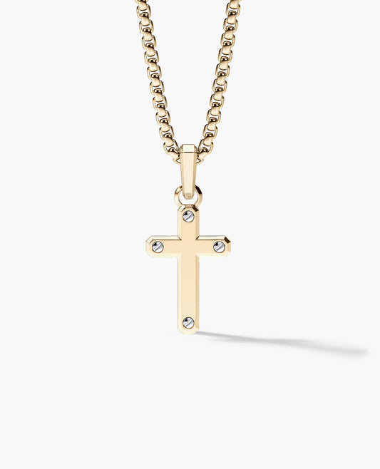 CROSS Pendant in Two-Tone Gold