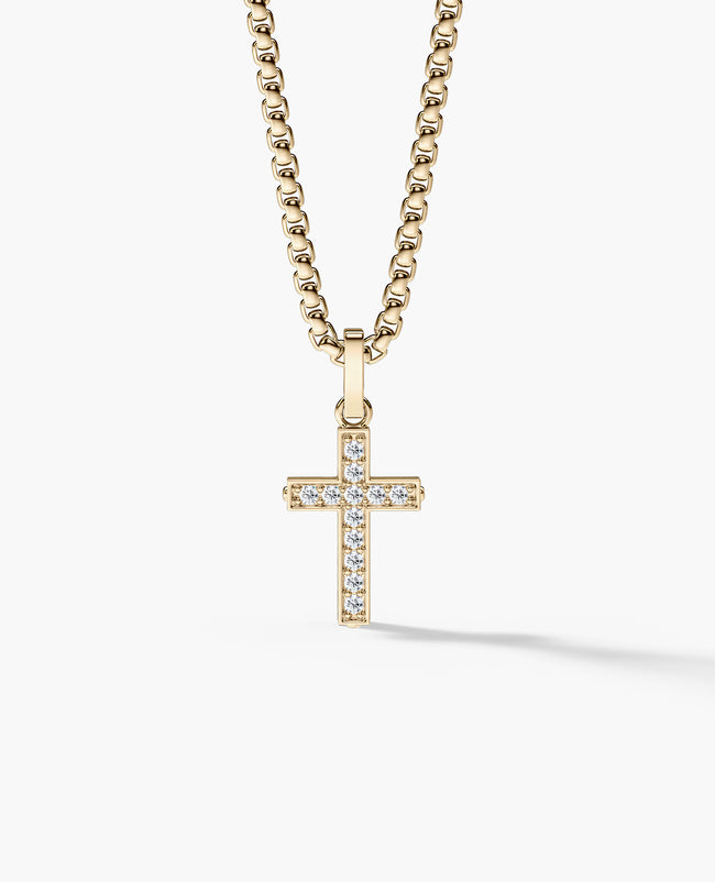 MINI CROSS Pendant in Gold with 0.25ct Diamonds