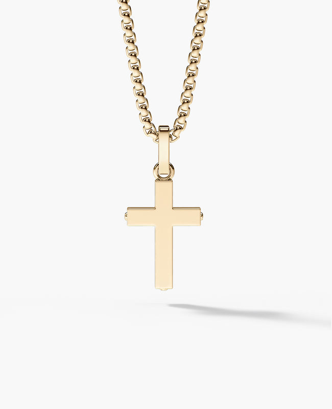 Ready to Ship - MINI CROSS Pendant in 14k Yellow Gold