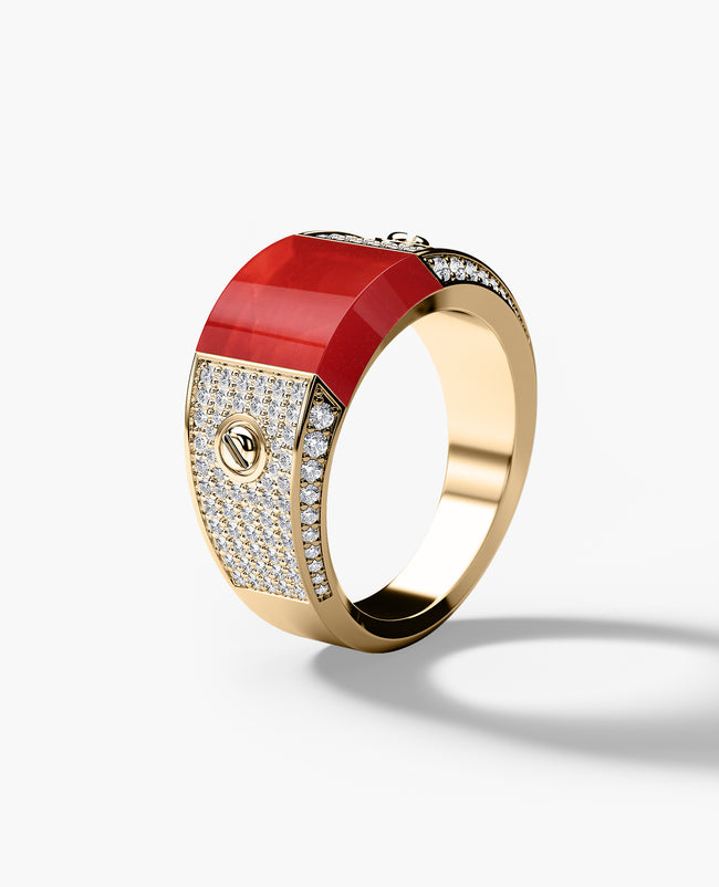 MONTANA Gold Diamond Signet Ring with 1.25ct Carnelian and Diamonds