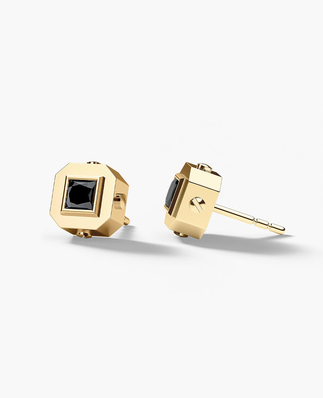 LA PAZ Gold Single Stud Earring with 0.25ct Black Diamonds