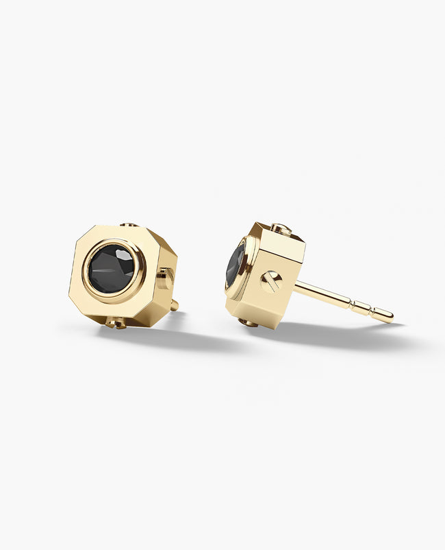 LA PAZ Gold Single Stud Earring with 0.30ct Black Diamonds