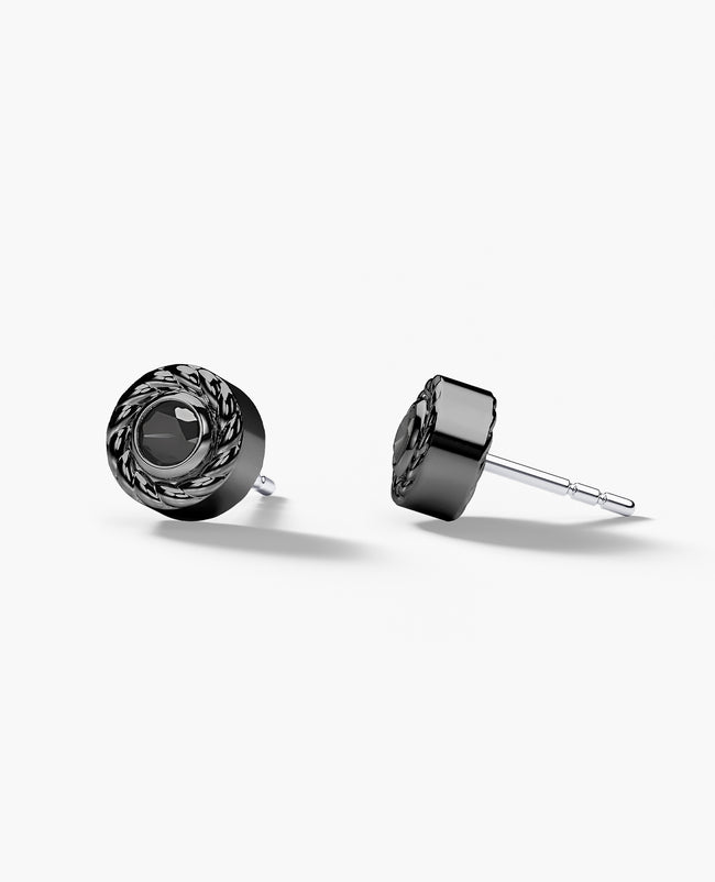 ROPES EverBlak Black Gold Single Stud Earring with 0.20ct Black Diamonds