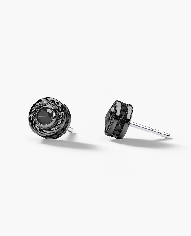 ROPES EverBlak Black Gold Single Stud Earring with 0.43ct Black Diamonds