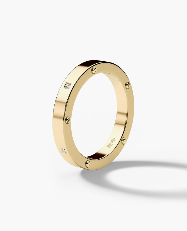 NORSE Gold Ring with 0.05ct Diamonds - 3.5mm