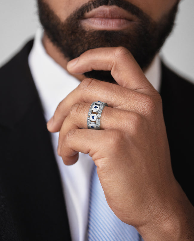 Men's 1 Ct. Sapphire and Diamond Ring