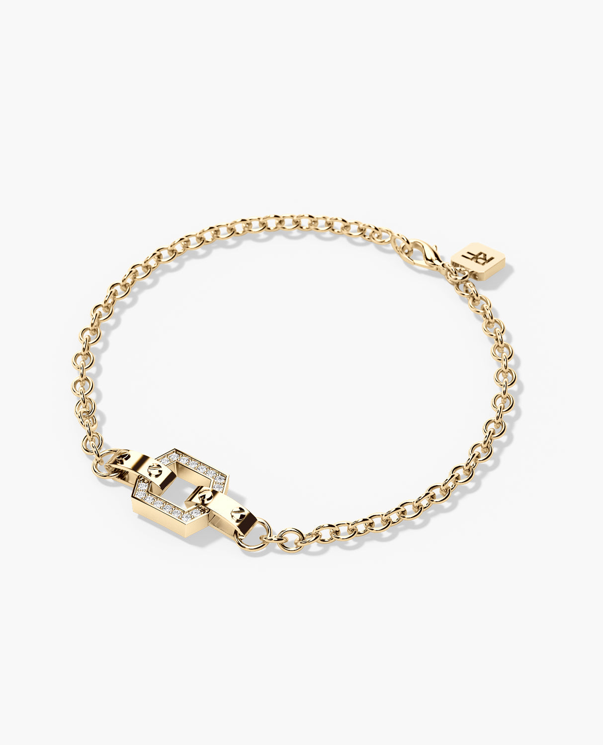 Customizable 14k Yellow Gold Charm Bracelet