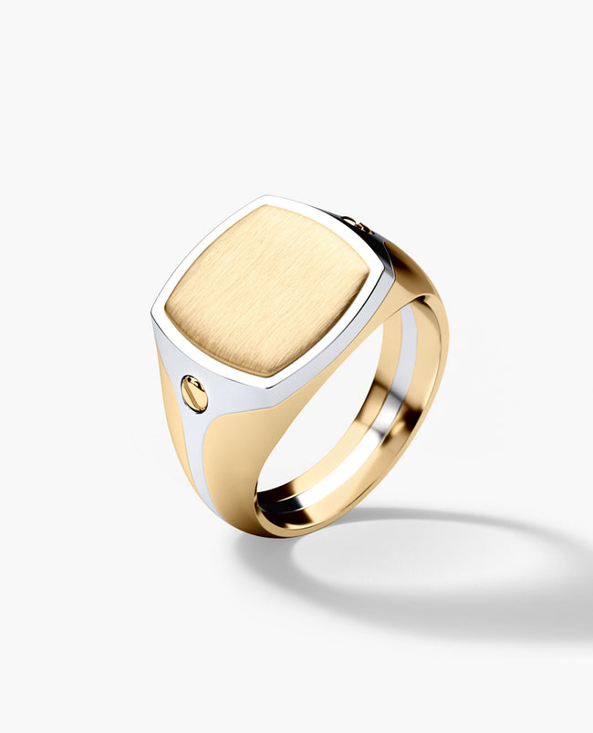 BETZ Two-Tone Gold Signet Ring - Version 1 — Rockford Collection