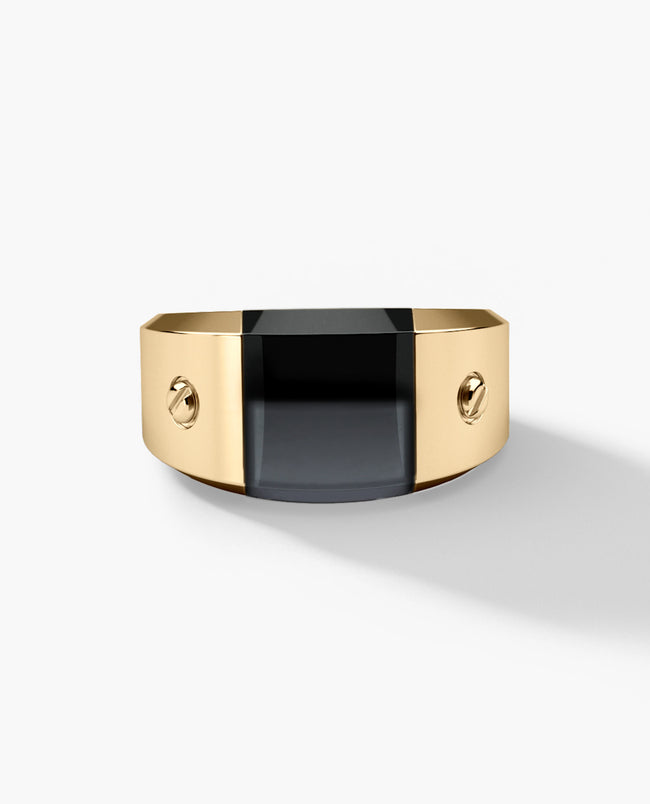MONTANA Gold Ring with Black Onyx — Rockford Collection