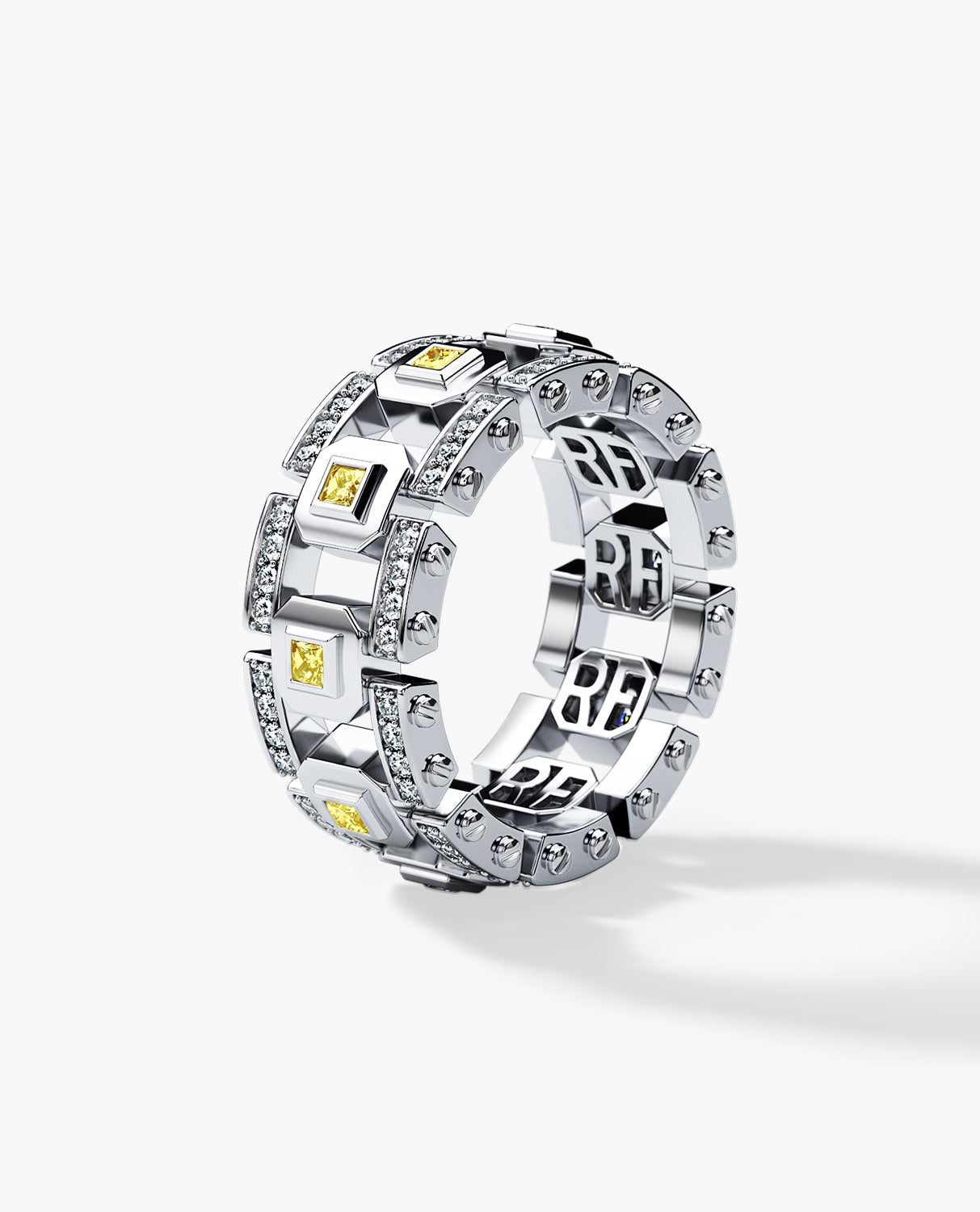 LA PAZ Gold Ring with 1.20ct Yellow and White Diamonds — Rockford Collection