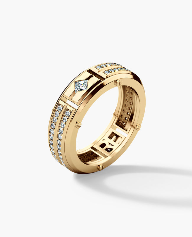 Ready to Ship - SAN LORENZO Gold Ring with 0.80ct Diamonds